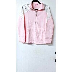 LILLY PULITZER Pink Long Sleeve Embroidered 1/2 Zipup Women Jacket (S)